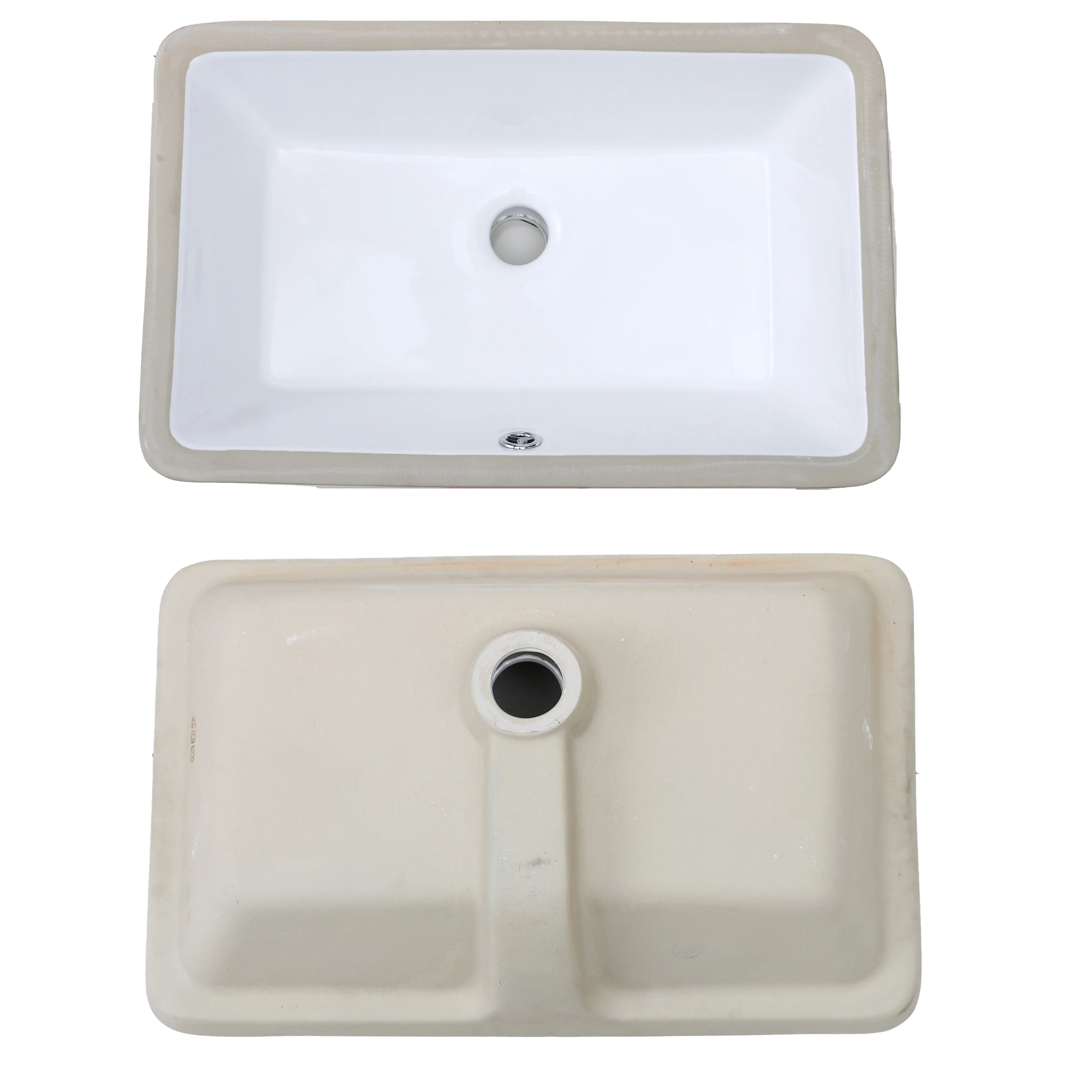 MEJE  Undermount Sink, Rectrangle Undercounter Bathroom Sink,Ceramic Lavatory Vanity Vessel Sink- White