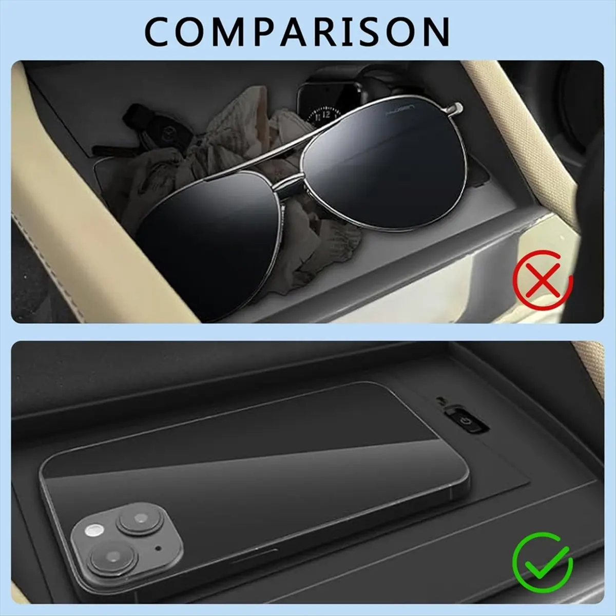 11.11Wireless Charging Mat for 2025 Center Console Silicone Non-Slip Pad Interior Accessories