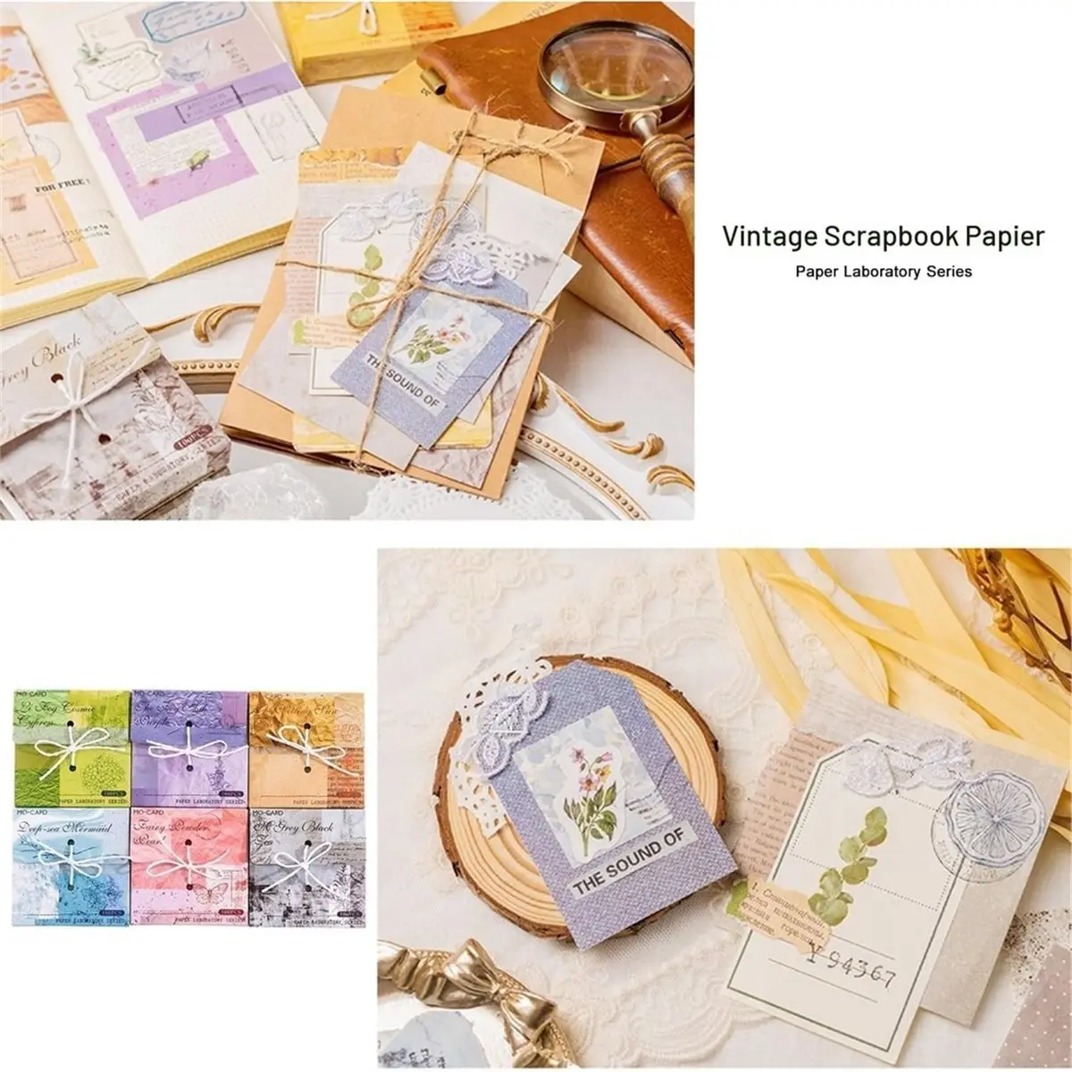 1set Vintage Scrapbook Paper - Aesthetic Stationery for Scrapbooking, Journaling, and Collage Art