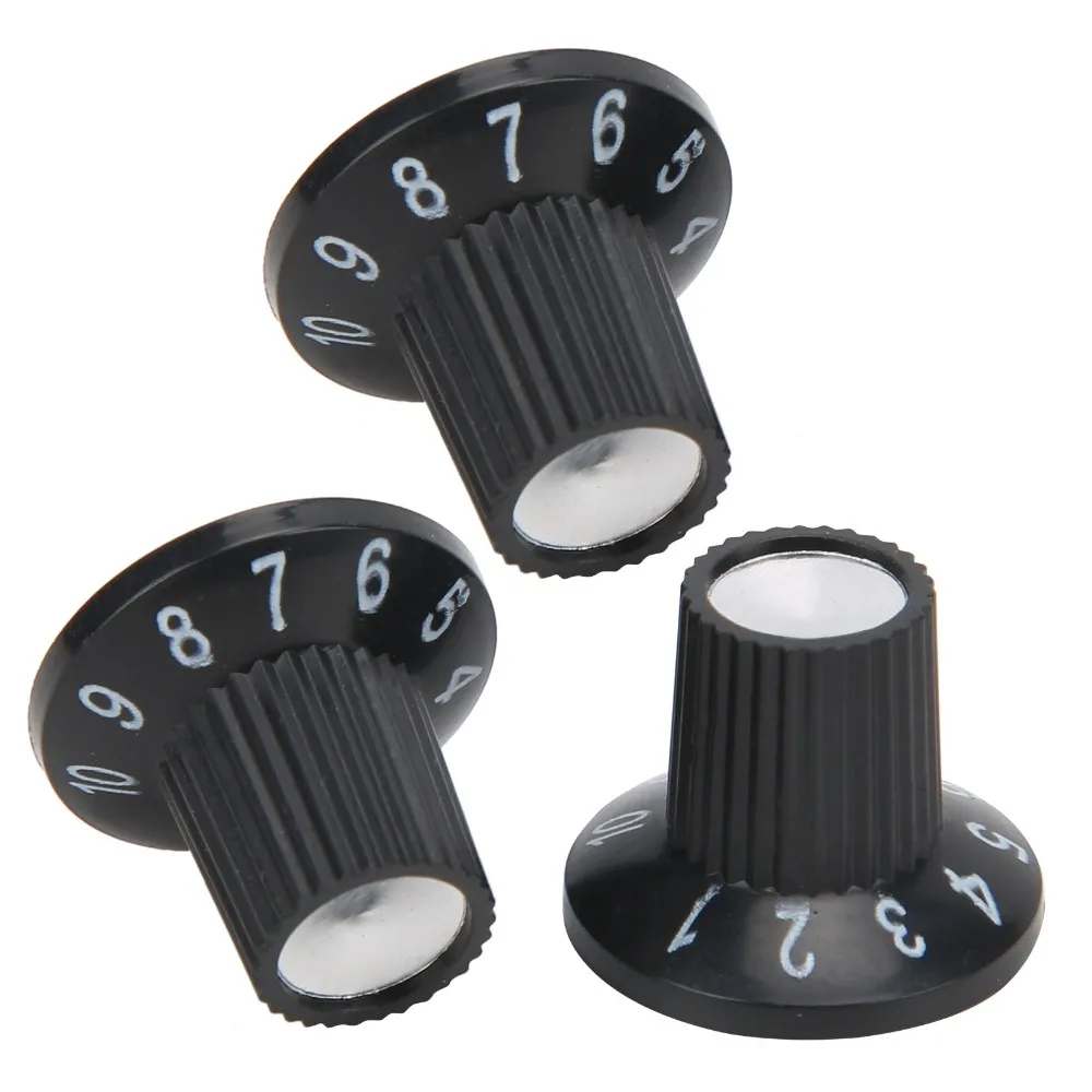 12PCS Durable Plastic Material Electric Guitar Knobs Black Color Guitar Amp Knobs Amplifier Control Knobs For Electric Guitar