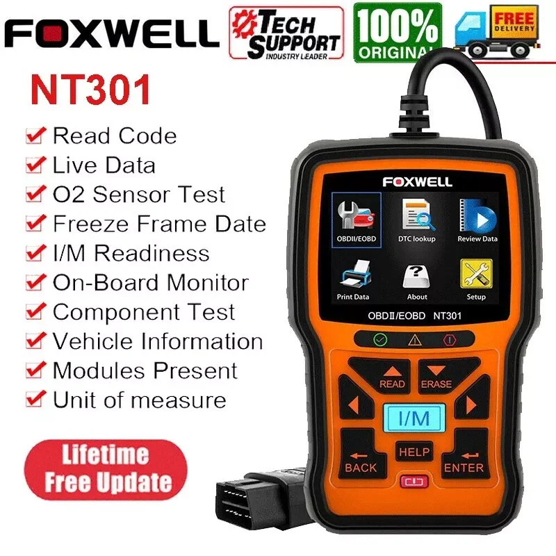 

Foxwell NT301 OBD2 сканер считыватель кодов проверка неисправностей двигателя автомобильный диагностический инструмент профессиональный OBD2 автомобильный сканер PK ELM327