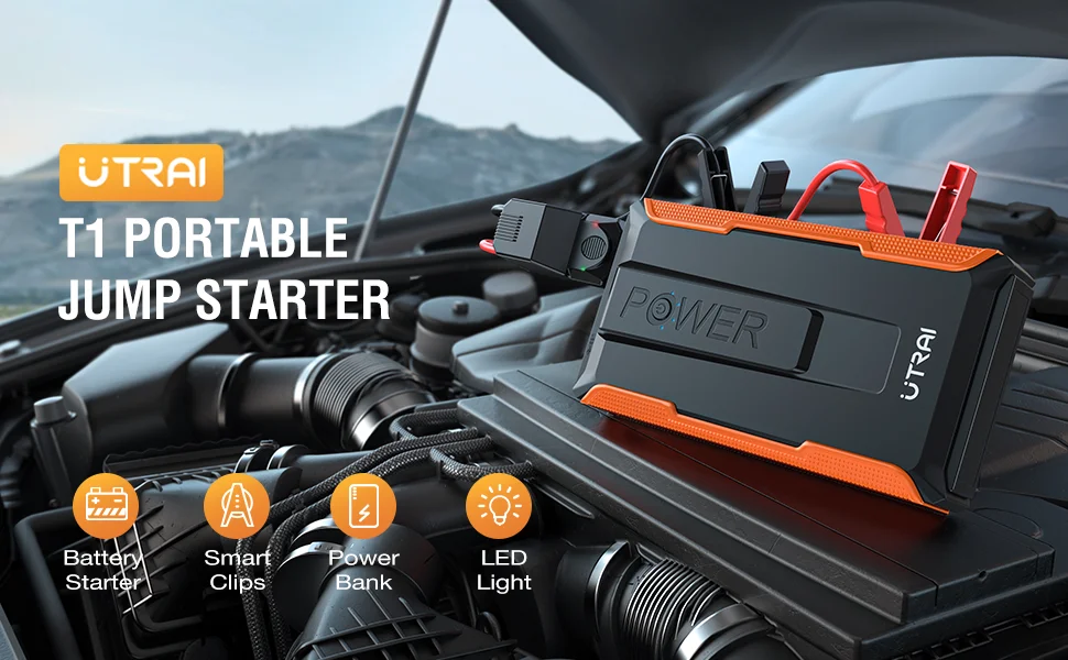 UTRAI-Car Jump Starter Power Bank, tragbares Autobatterie-Booster-Ladegerät, Startgerät, automatische Notstartbeleuchtung, 12 V – Detail 7