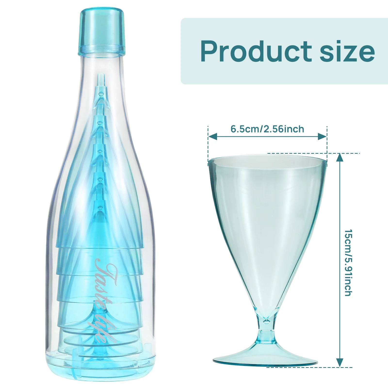 Set di bicchieri da Champagne impilabili da 5 pezzi flauti da vino in plastica riutilizzabili con bottiglia grande bicchieri da vino rosso trasparenti portatili leggeri