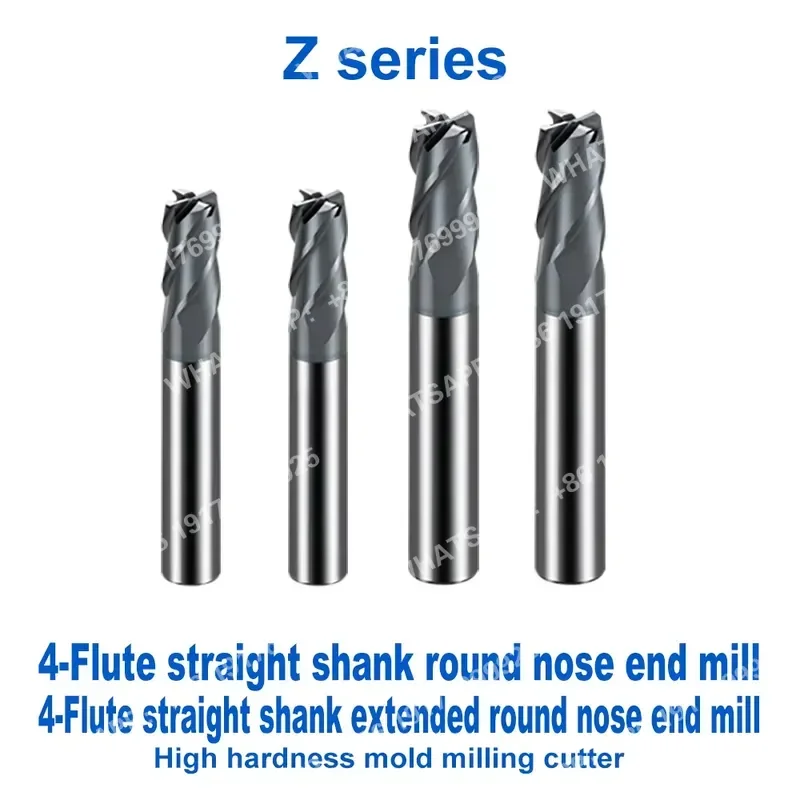 D10 4-Flute Corner Radius End Mill | Long Shank Carbide CNC Milling Cutter for Mold Making | High Precision ODM OEM Tools