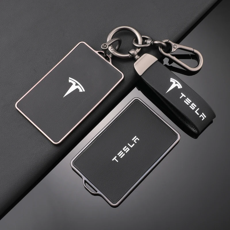 TPU Leather Car NFC Key Case Shell Cover Fob For Tesla Model 3 Model S Model X Model Y Keyless Protector Holder Auto Accessories