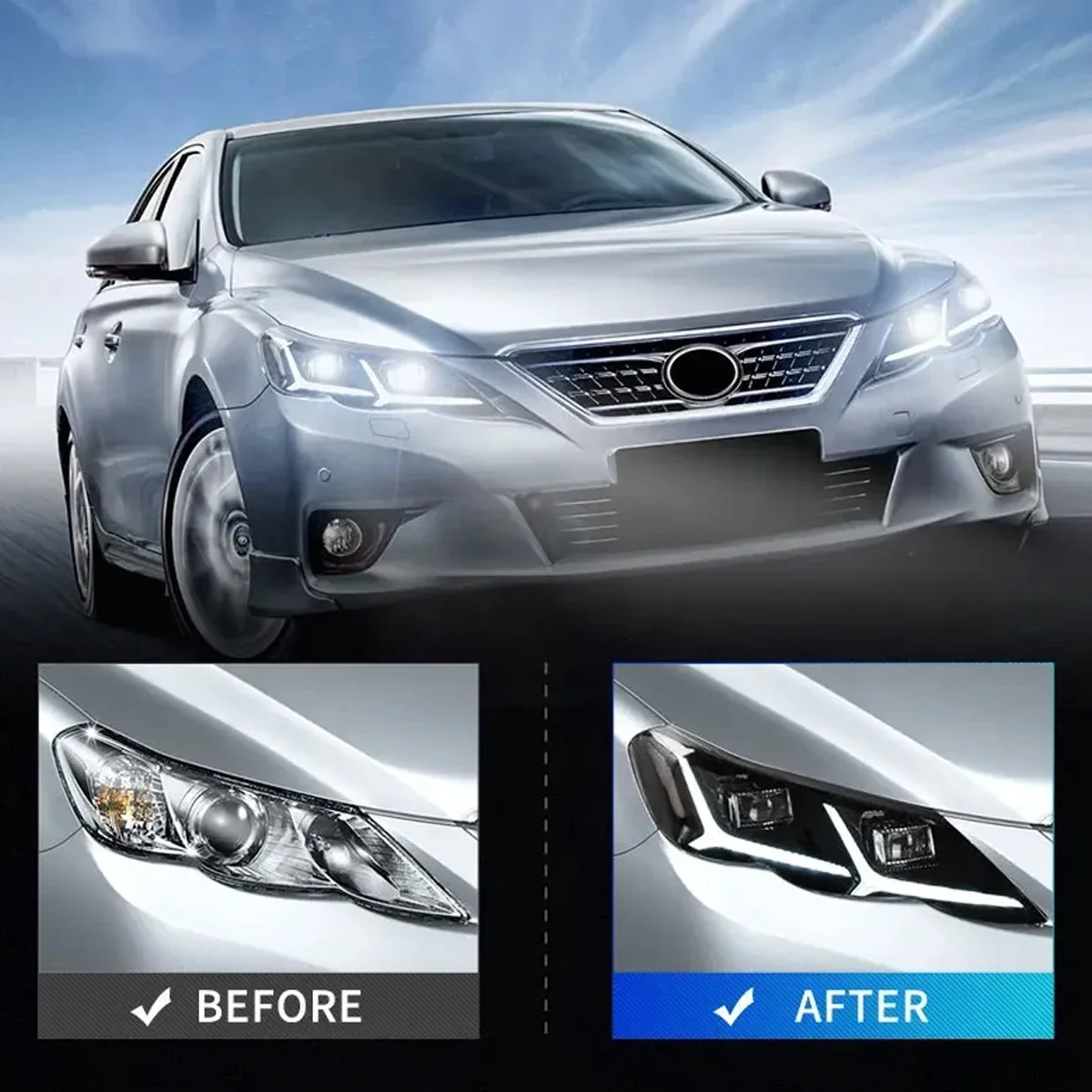 

Car Light LED Projector Head Lamps DRL For Toyota Reiz MARK X 2010 2011 2012 2013 Headlights Assembly