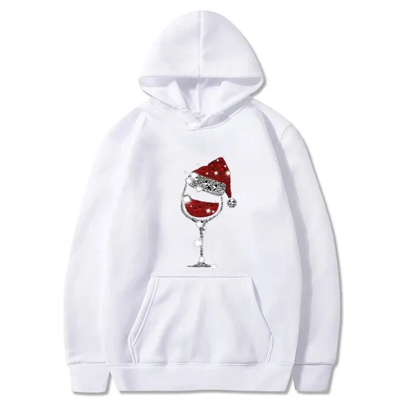 سويت شيرت كاجوال ومريح من القطن الخالص بنسبة 100% مقاس كبير للعام الجديد وعيد الميلاد، ملابس الحفلات مع موضوع النبيذ #2