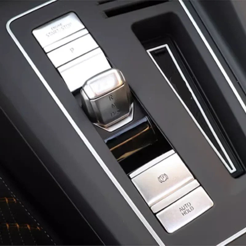 9 قطعة سيارة الداخلية فرملة اليد والعتاد التحول المقبض وقوف السيارات الفرامل P التبديل زر ملصق ل VW Golf 8 MK8 GTE GTD GTI R-line 2020-2021