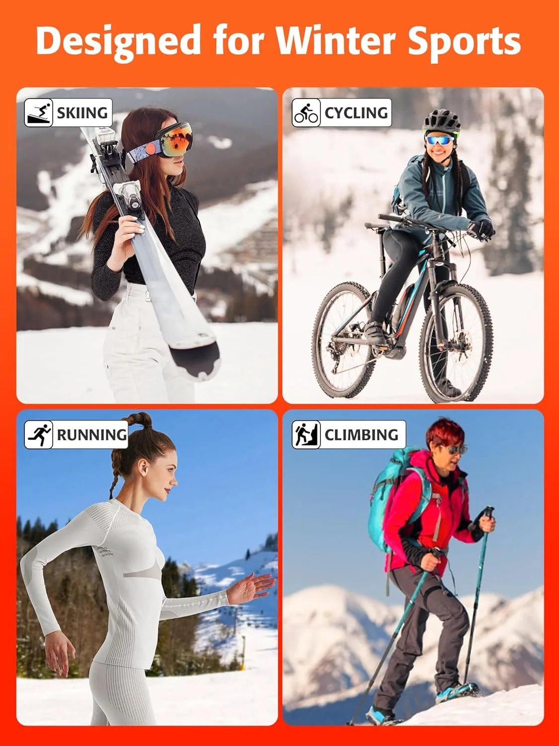 Anfilia Damen Ski-Thermo-Unterwäsche-Sets Feuchtigkeitsableitend & Schnelltrocknend Eng Anliegender Rundhalsausschnitt Nahtlos Gestrickte Basisschicht Lange Unterhosen – Detail 12