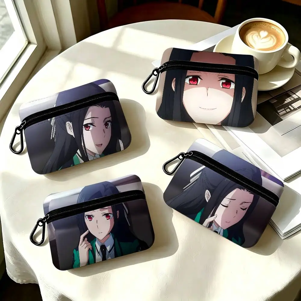 1pc Mayumi Saegusa Anime Characters Coin Purse With Carabiner Hook Portable Key Card Wallet Small Zipper Storage Pouch