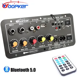 Woopker-Placa de Amplificador de Áudio com Bluetooth, Cartão AUX TF, USB, 30-120W, Coluna 8-12 