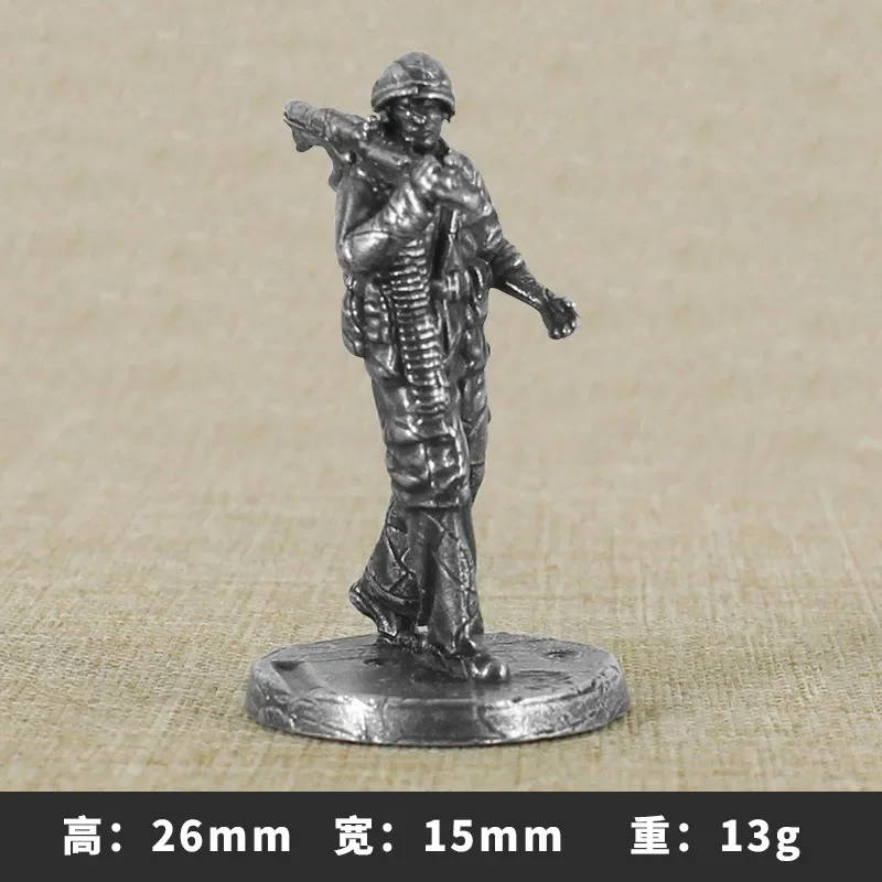 White Copper Metal Vietnam War American Soldiers Man Models Miniature Figurines Handmade Desktop War Game Chess Ornament Gifts