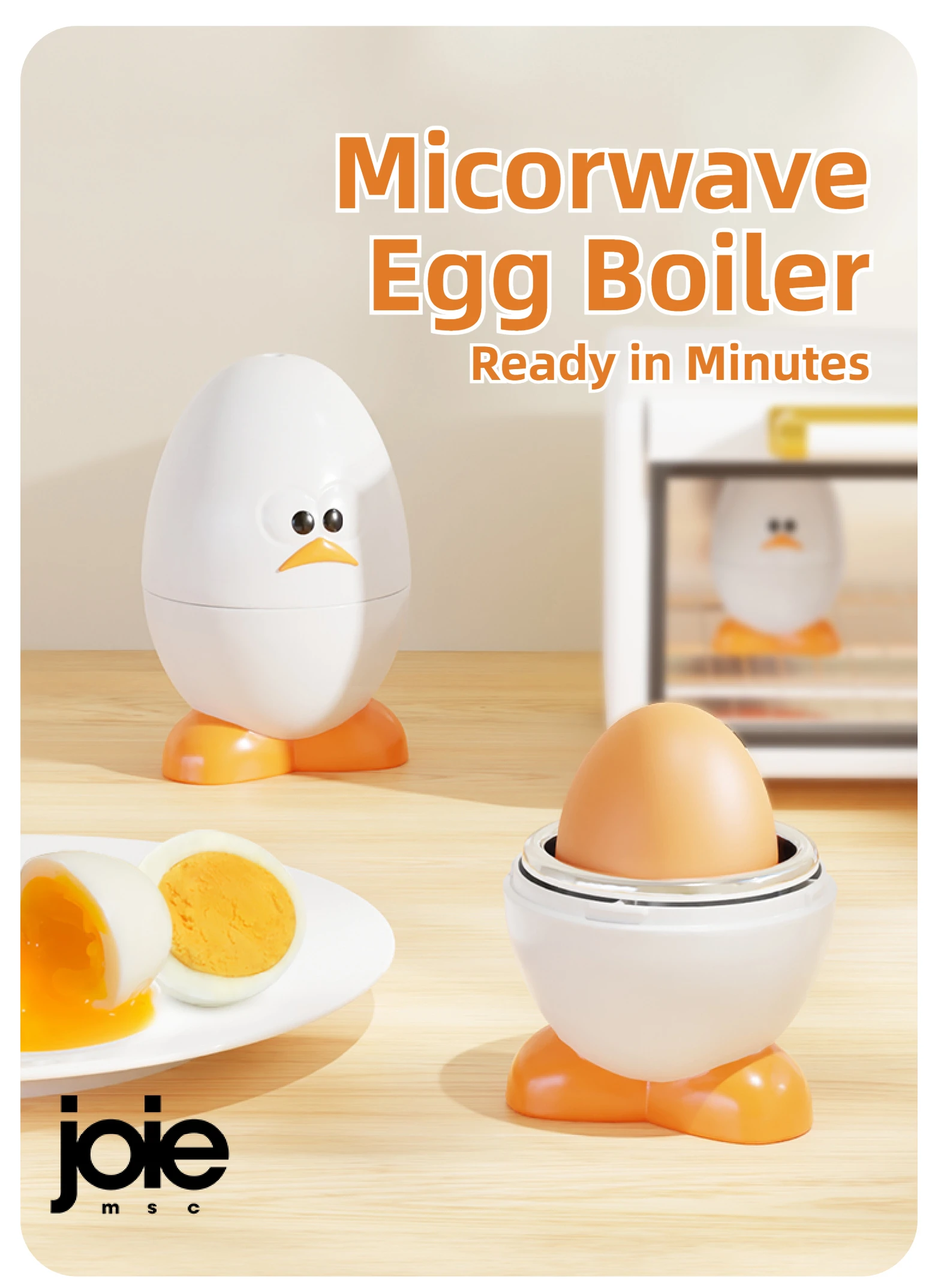 Joie Microwave Egg Boiler Eggy Microwave Egg Poachers Cooker Steamer Box for Chicken and Quail Eggs Kitchen Tools Egg Tools