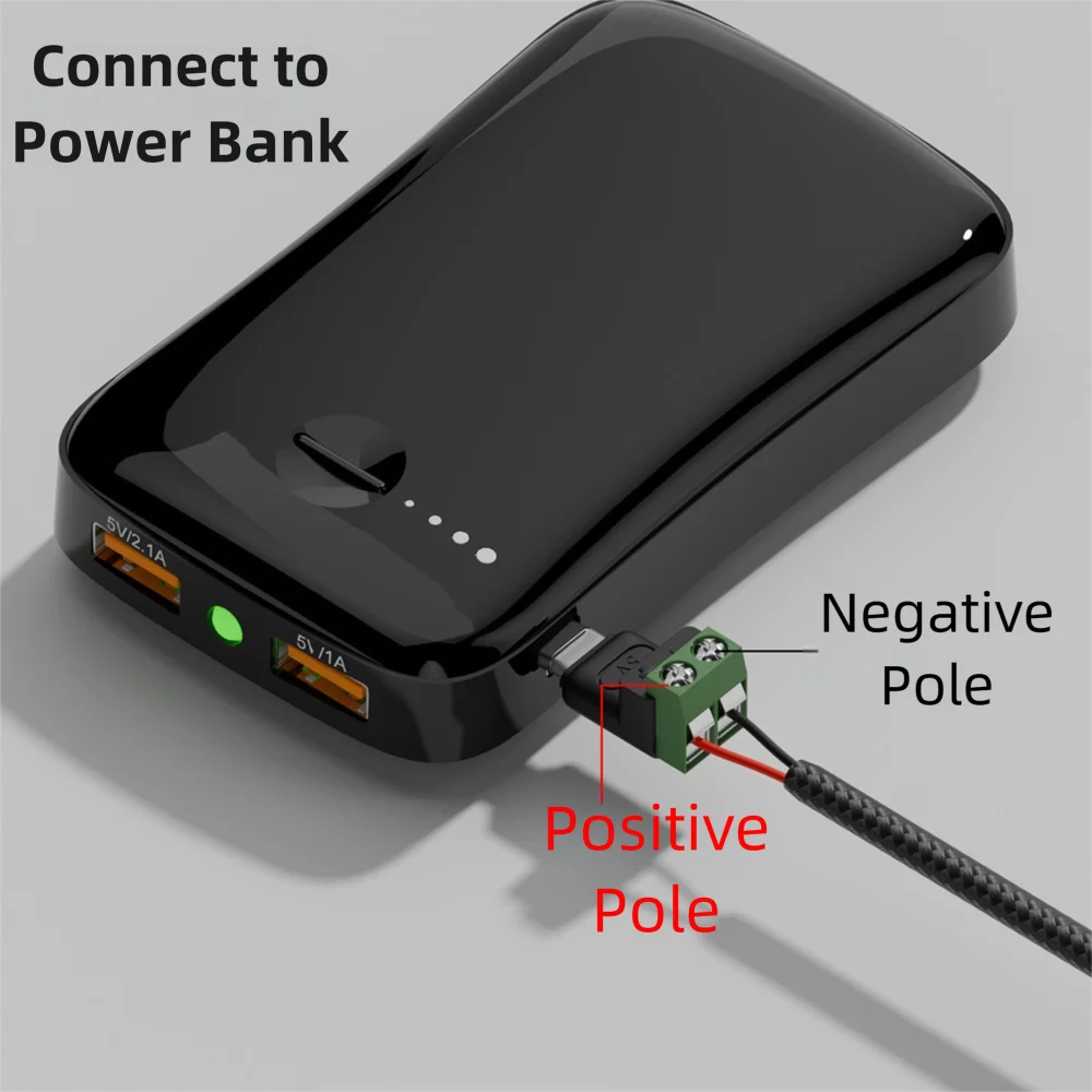 Solderless Plug USB C to 2Pin Terminal Adapter Type-C to 2 Pin Screw Crimp Terminal Block 5V Cannot Data Transfer Screw