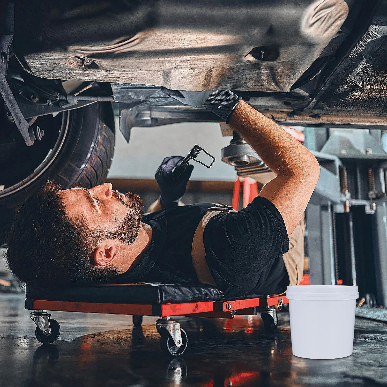 

5pcs Sealed Bucket Plastic Water Storage Container Lid Small Empty Durable Portable Wash Beach Farm Bucket Tough