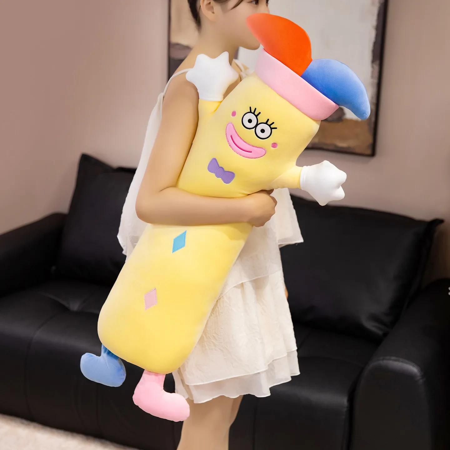 

Огромная креативная длинная плюшевая подушка клоуна, мультяшная мягкая кукла Джокер, фигурка, игрушка, декор для дивана, подарок на вечеринку для взрослых и детей