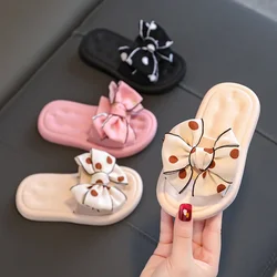 New Children's Slippers Summer Girls' Sandals Baby's Bow Knot Anti-skid Outer Wear Soft Soled Girls' Beach Shoes Kids Footwear