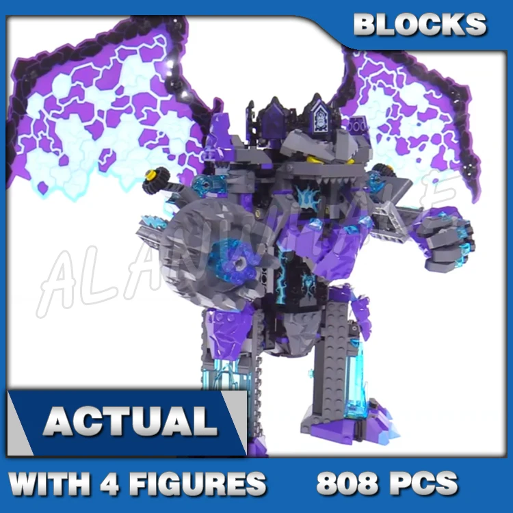 808 шт. Nexoes Knights The Stone Colossus of Ultimate Destruction Shield Glider 10705 Набор строительных блоков, совместимый с моделью