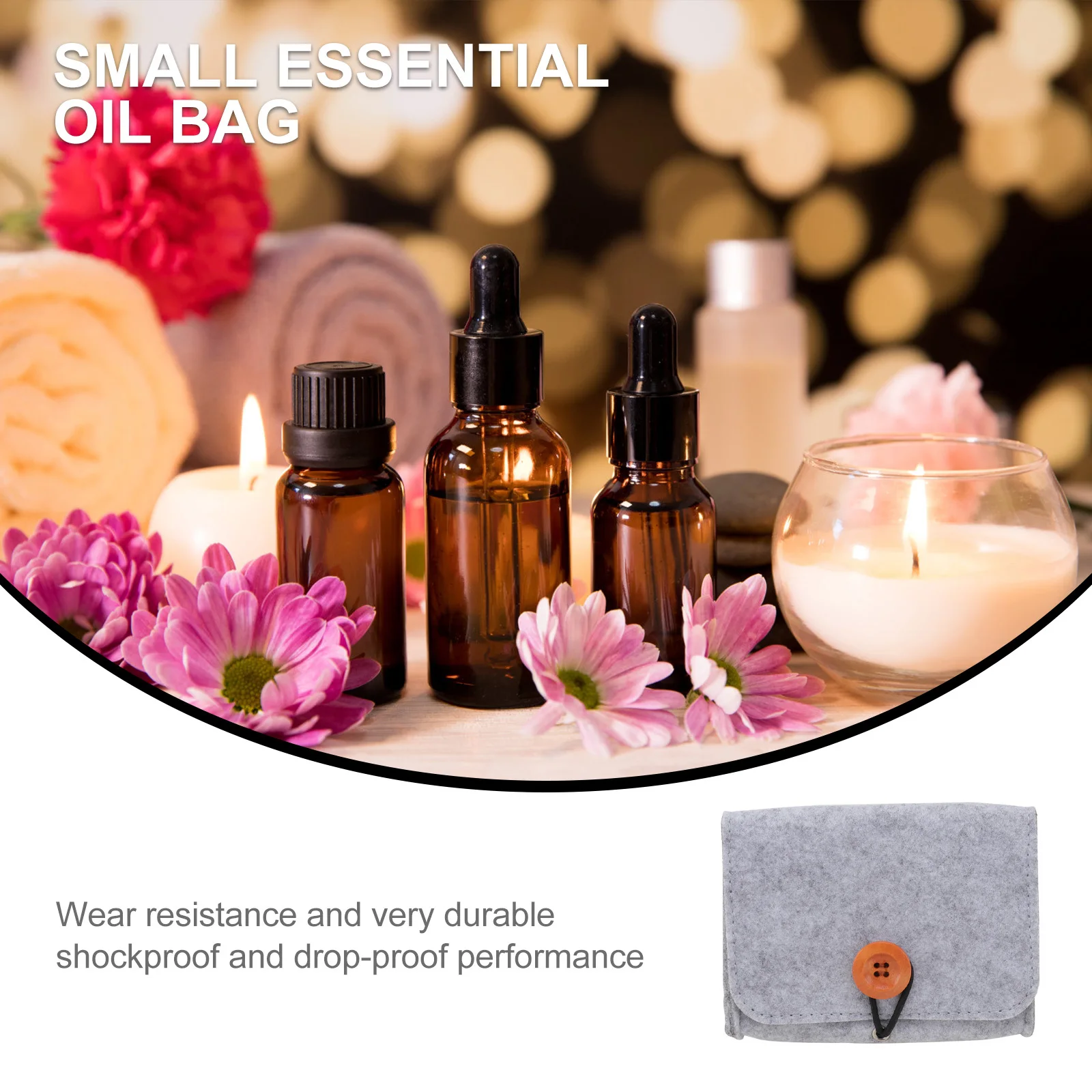 

2pcs Travel 6 Bottles Essential Oil Bag Felt Non-Woven Fabric Portable Compact Storage Organizer Pouch For Roller Bottles