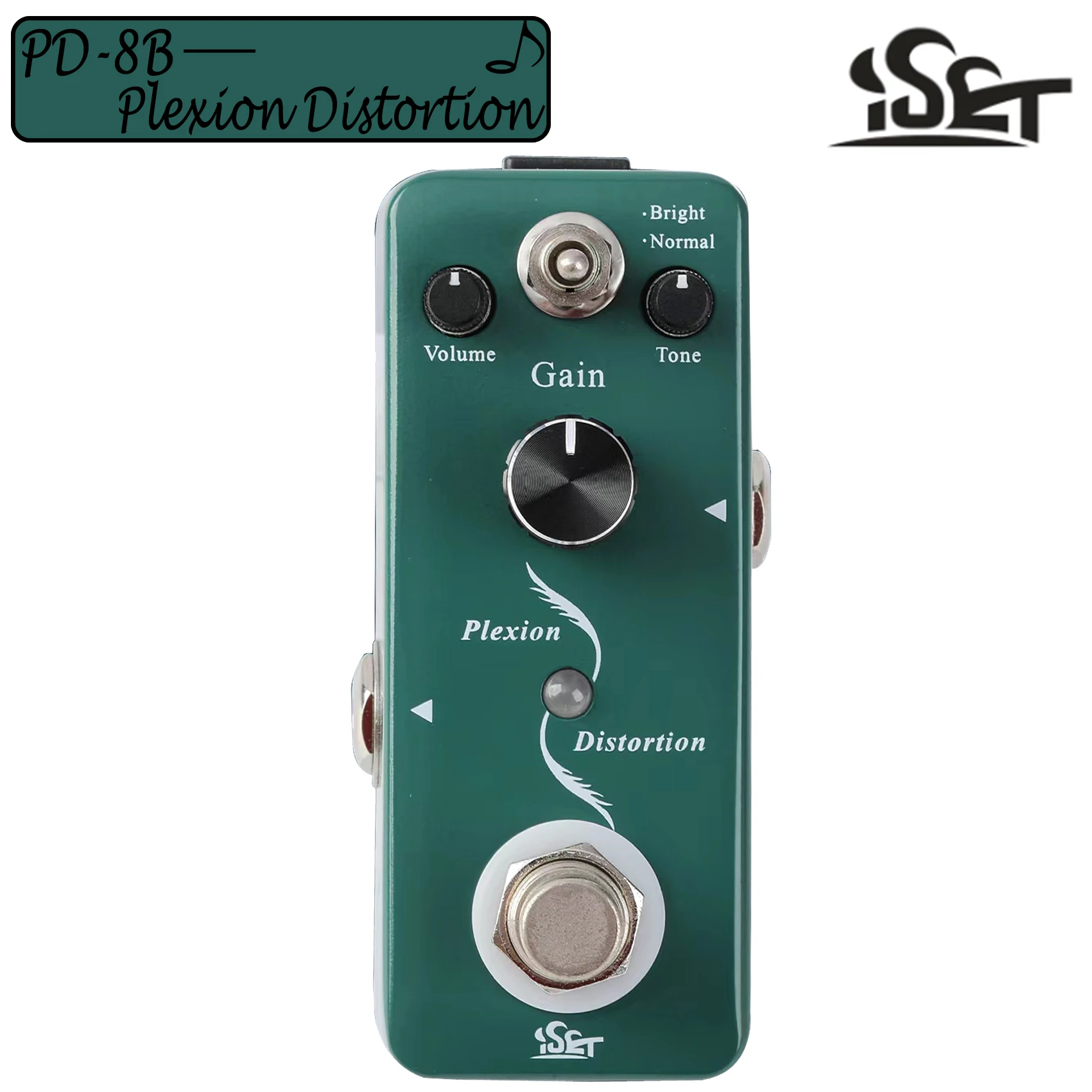 ISET Guitar Effect Pedal Plexion Distortion with Bright and Normal Mode Electric Guitar Pedal True Bypass Guitar Accessory