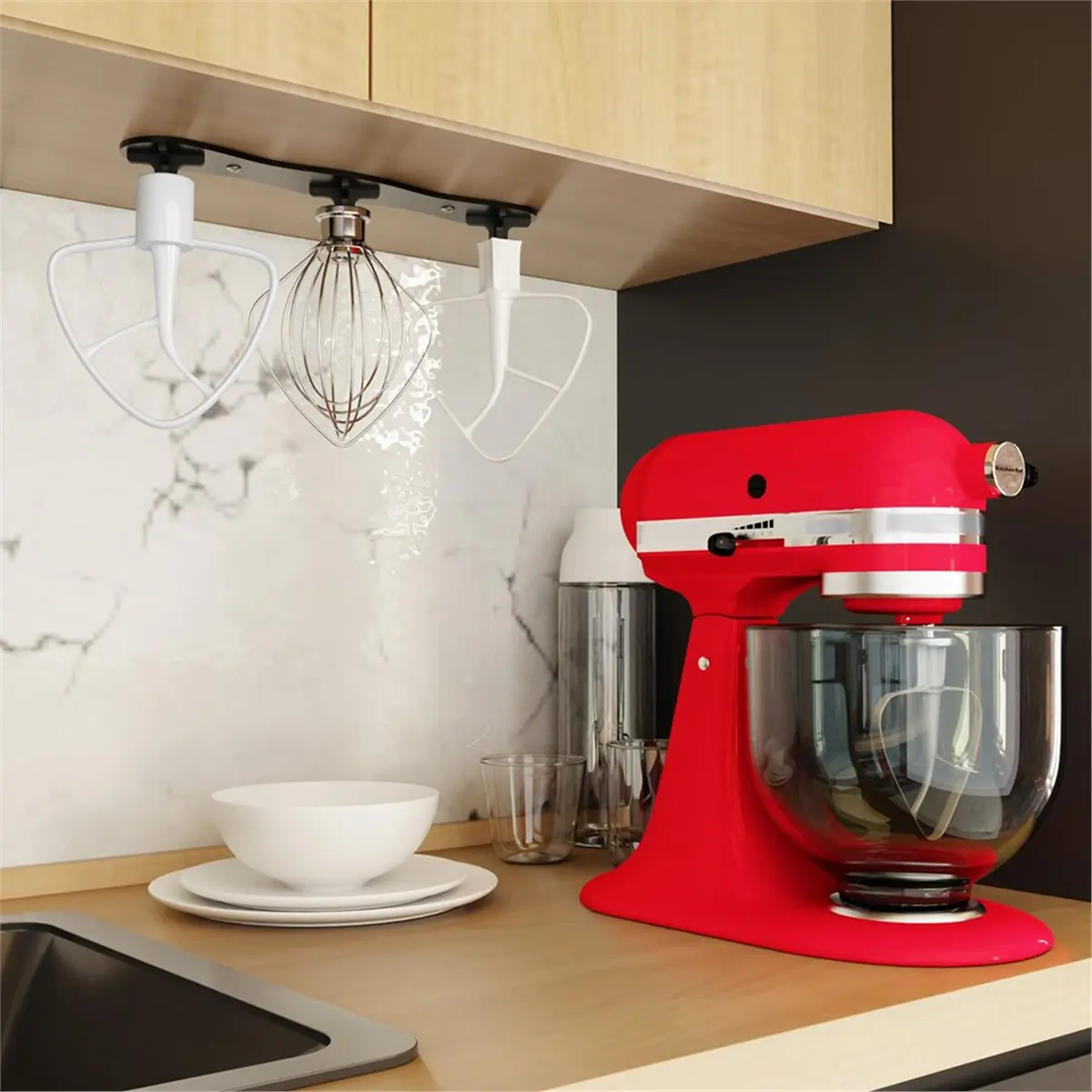 2 Pack Stand Mixer Attachment Holders, Food Mixer Accessories Hooks for All Stand Mixer Attachment