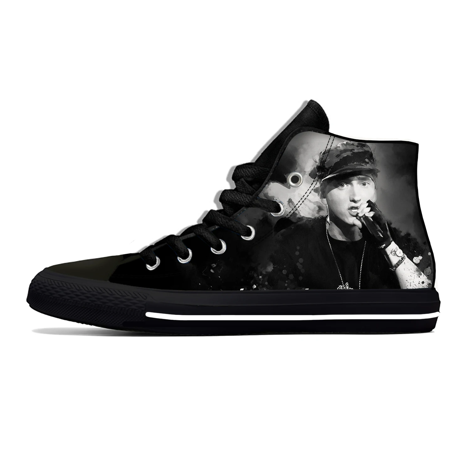 Hot Eminem Hip Hop Rapper Rap Music Singer Casual  Shoes High Top Lightweight Men Women Latest Sneakers Breathable Board Shoes