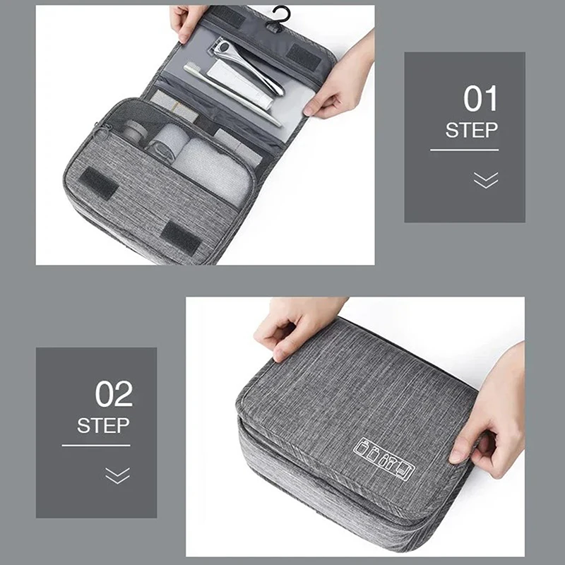 Oxford Fabric Men Business Portable Storage Bag Toiletries Organizer Women Cosmetic Bag Waterproof Hanging Travel Wash Pouch