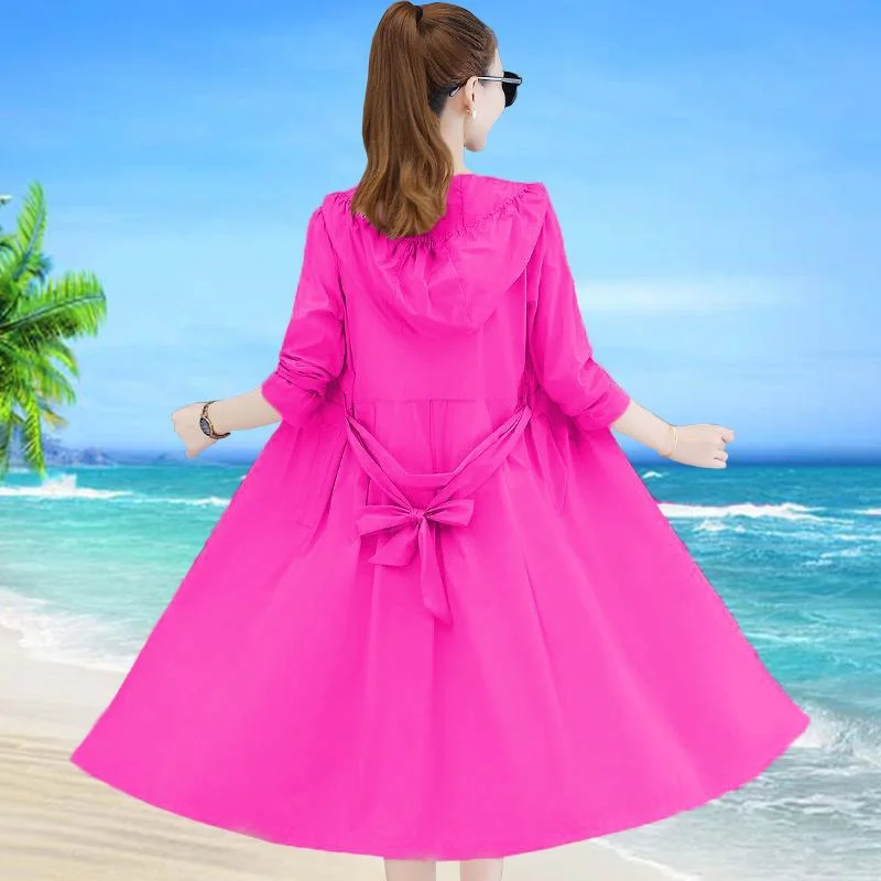 Damska letnia odzież chroniąca przed słońcem Damska koreańska, luźna, wszechstronna, średniej długości, odporna na promieniowanie UV odzież chroniąca przed słońcem Kobiece topy