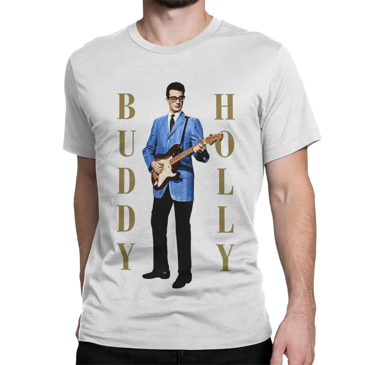 Buddy Holly Music Men Women's T Shirt Rapper Cool Tee Shirt Short Sleeve Crewneck T-Shirt 100% Cotton Graphic Clothes