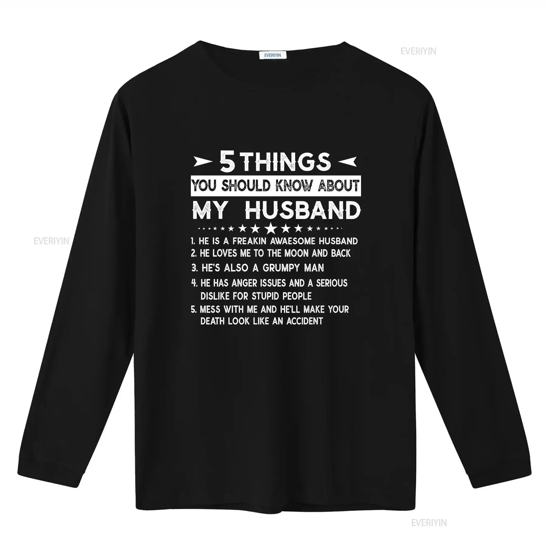 Couple Love From Wife 5 Things You Should Know About My Husband Funny T Shirt vintage Washed Top For Everyday Wear