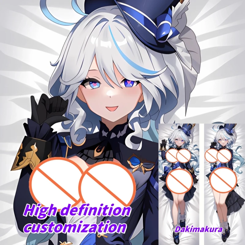 

Dakimakura Anime Pillow Case Genshin Impact Furina de Fontaine Double-sided Print Of Life-size Body Pillowcase Gifts