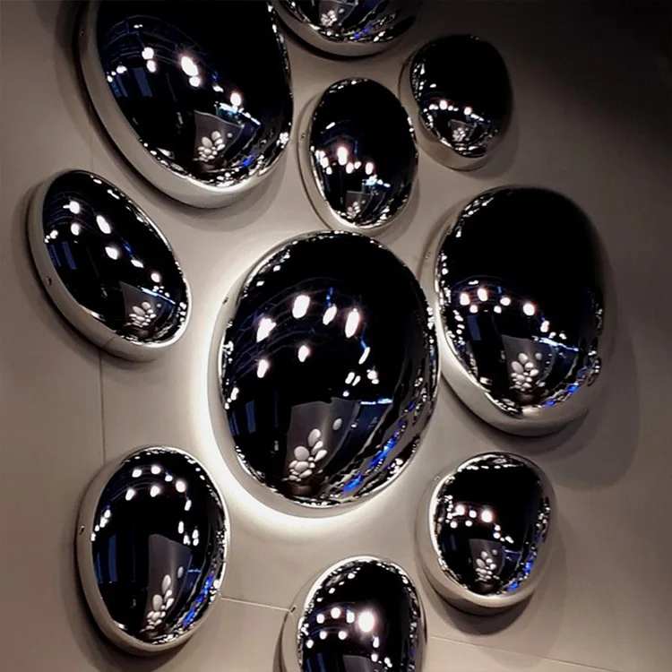 Waterdrop glowing stainless steel mirror, trendy Instagram decoration, wall hanging