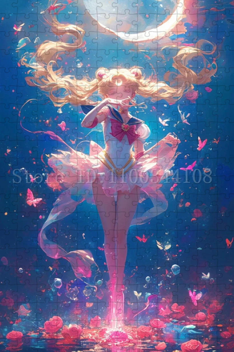 Puzzles Sailor Moon Cartoon Girl, Assemblage de peinture, Jouets pour adultes, Jeux pour enfants, 300 pièces, 500/1000 pièces