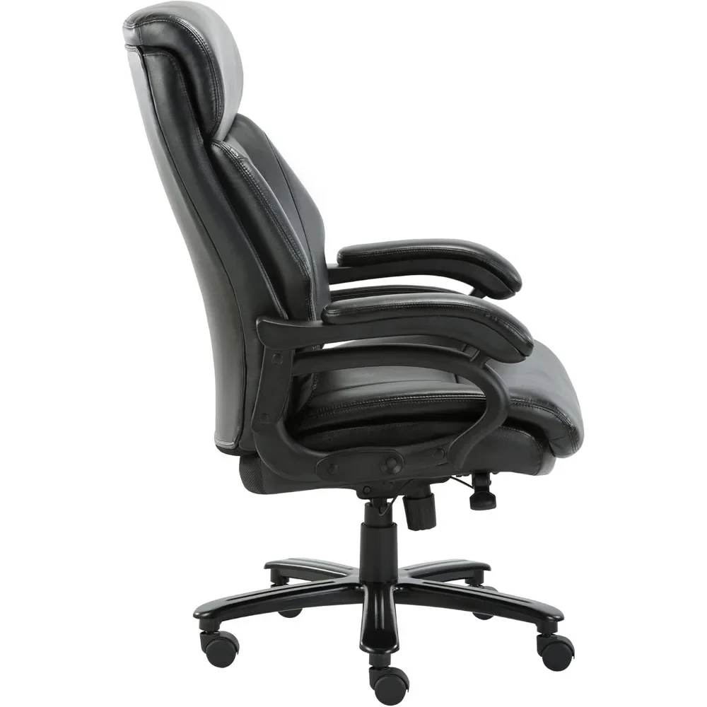 Cadeira de escritório com assento extra largo, cadeira executiva, encosto alto, couro ergonômico, cadeira de computador com inclinação, Heavy Duty, 400lbs