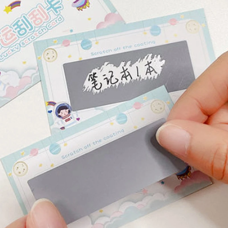 【BS】50pcs Children Rectangle Reward Scratch Card Film Coated Stickers Scratch Off DIY Labels Redemption Vouchers