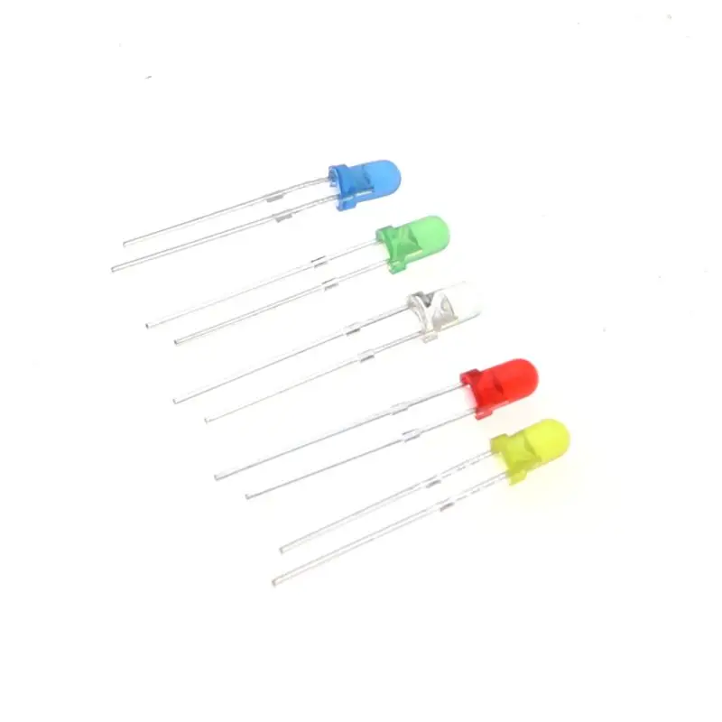 100pcs 3mm LED Diode 3 mm Assorted Kit White Green Red Blue Yellow Warm white DIY Light Emitting Diodes F3 5 Color Each 20pcs