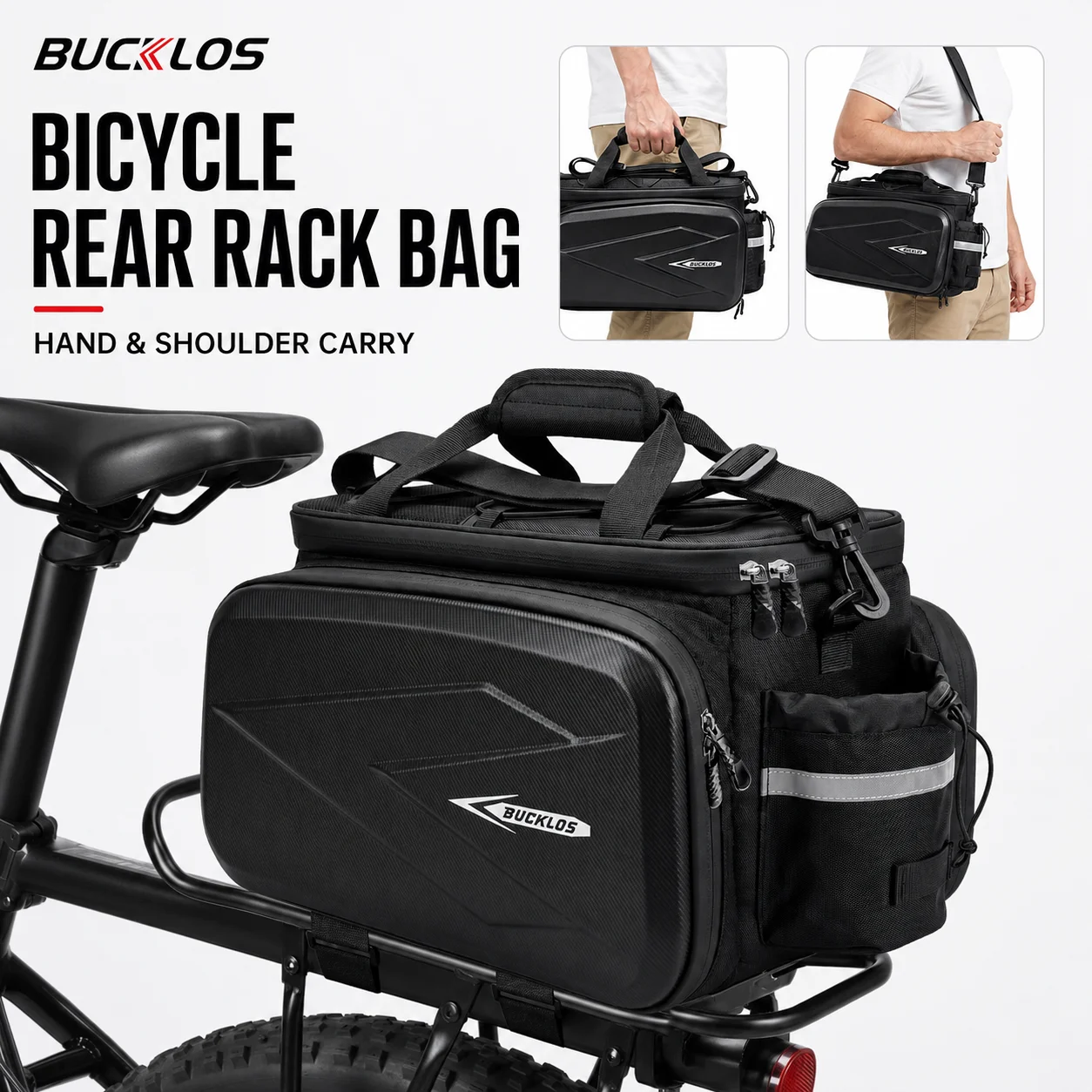 Waterproof Bicycle Rear Rack Bag Large Capacity Double Side Bike Pannier Shoulder Bag for MTB Road Cycling