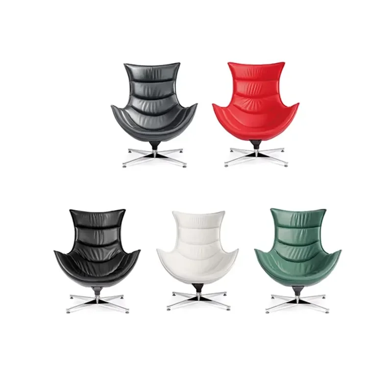 Italian Modern Leather Minimalist Designer Lobster Chair Swivel Single Armchair for Lounge Office Hotel School Reception for