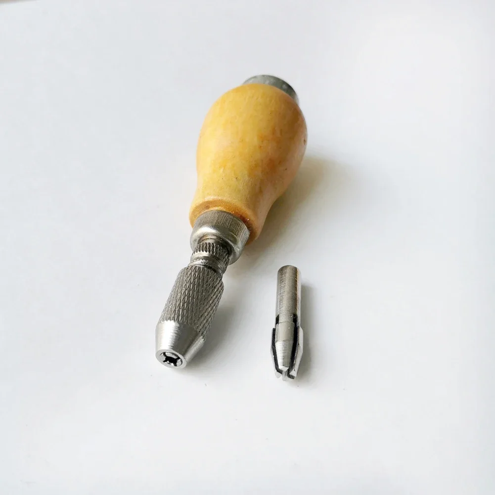 Jeweler Pin Vise Vice With Wooden Handle And Chuck For Precise Wire Wrapping Twisting And Drilling In Jewelry And Repair Use