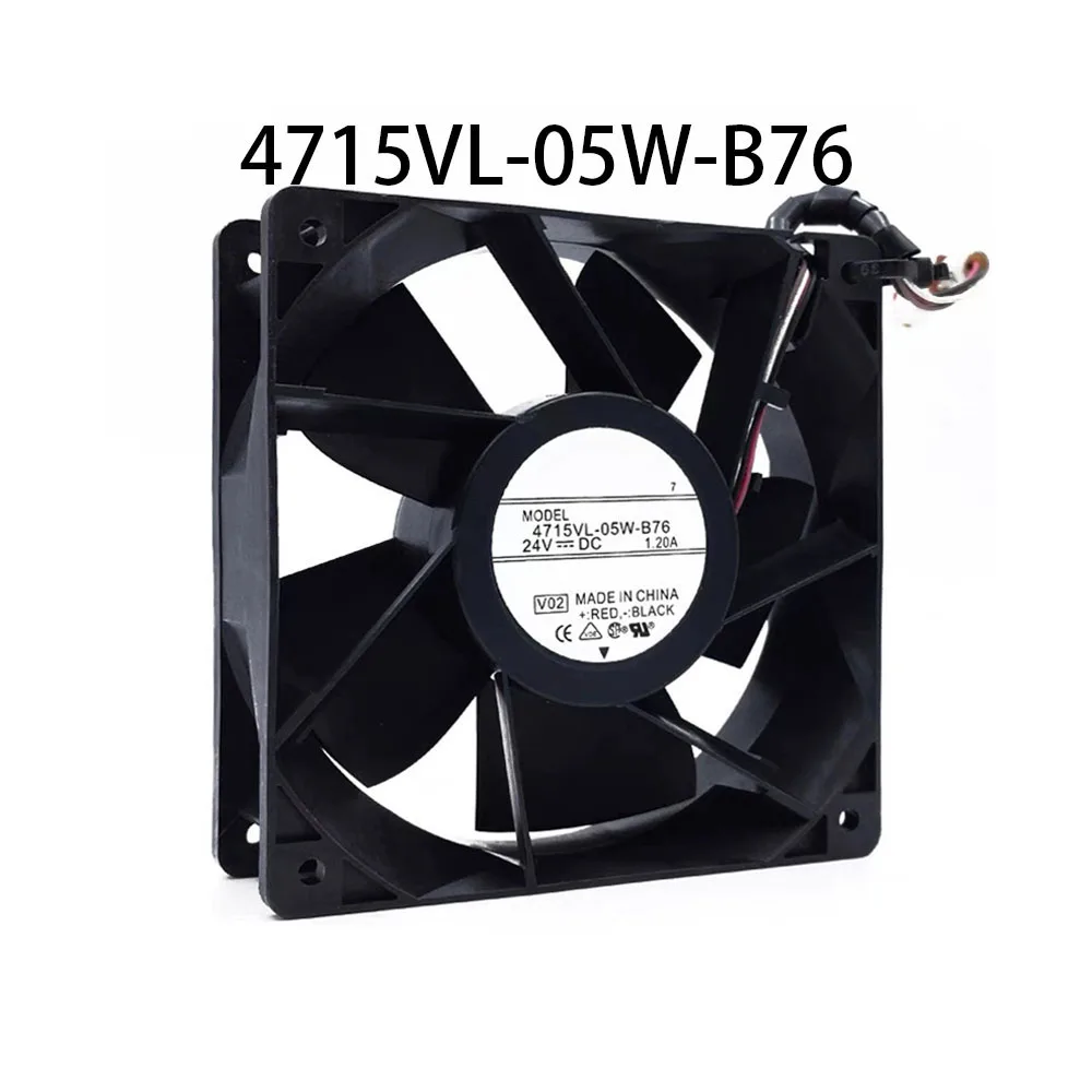 Case cooling Industrial Inverter Fan DC24V 1.20A 120*120*38mm 4715VL-05W-B76 Server Fully Teste