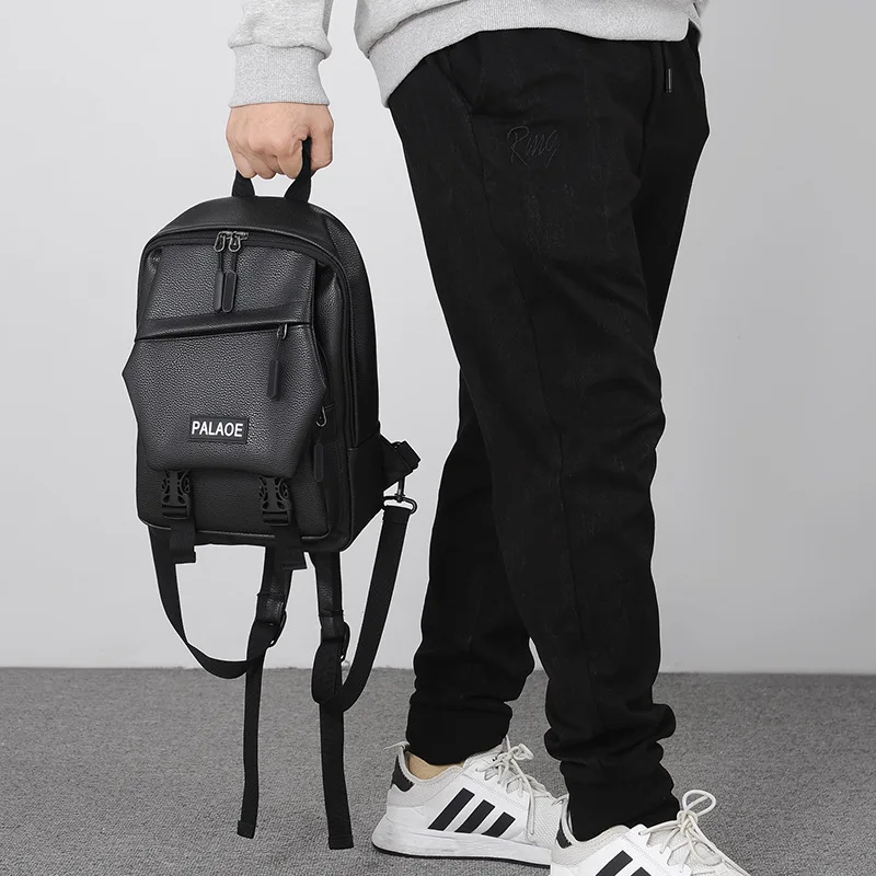 Mini Men's Backpack Fashion Small Man Multifunction Chest Bags Schoolbag Travel Backpacks Male Rucksack 2025 Pu Leather Bagpack