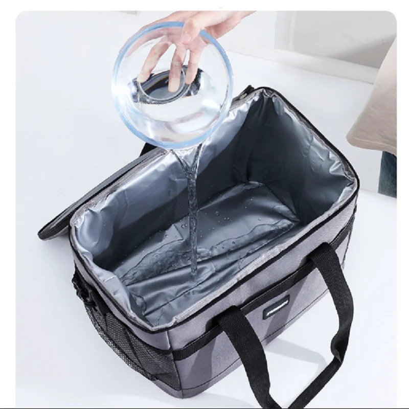 Large-Capacity Square Ice Packs Minimalist Insulated Lunch Box Bag Crossbody Fresh-Keeping Picnic Bag for Outdoor Use view 6