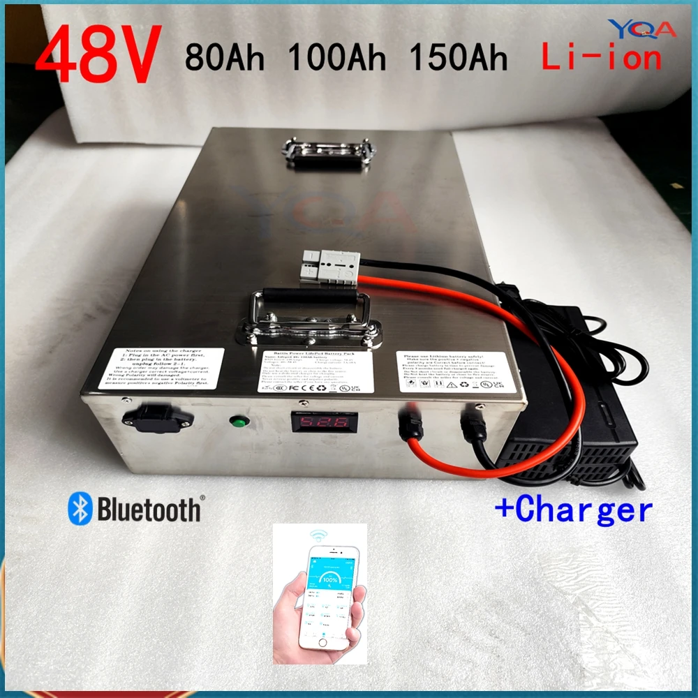 

48V 150AH Lithium Battery Bluetooth BMS RS485 Communication for 48V 5KW 10KW Hybrid Inverter UPS Systems