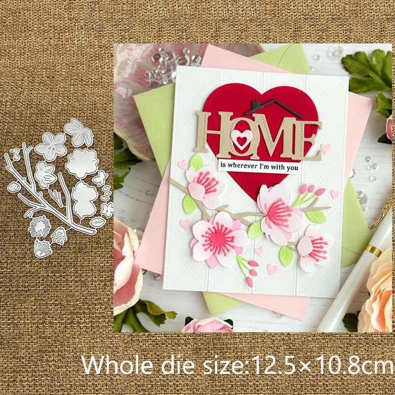 

Новый дизайн, металлический трафарет для рукоделия, пресс-формы, вишневый цвет, домашнее слово, скрапбукинг, высечки, альбом, бумажная карта, ремесло, тиснение