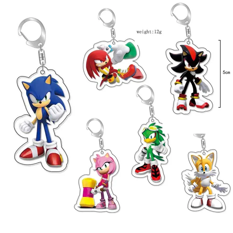 Hot Cartoon Sonices Keychain Pendant Anime Game Peripheral Keyring Backpack Decoration PVC Pendant Friend Gift