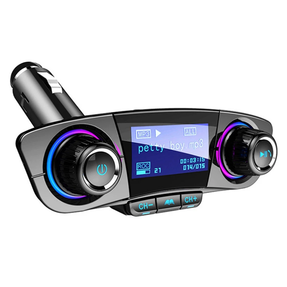 

Car Bluetooth Audio MP3 Player FM Transmitter Dual USB Charger One Key Handsfree AUX TF Card U Disk 1.3inch LED