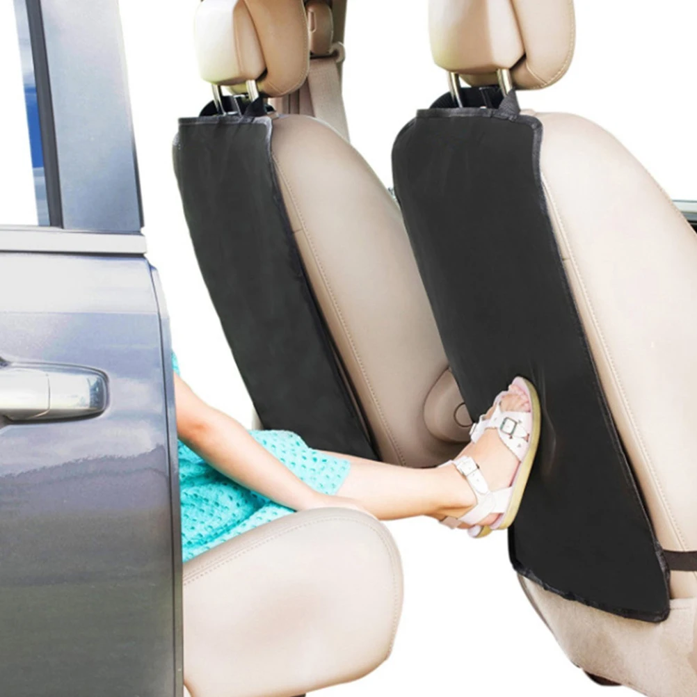 

2pcs Black Car Seat Anti-kick Pad Oxford Cloth Waterproof Easy Installation Rear Seat Protector Kick Mats for SUV Pickup