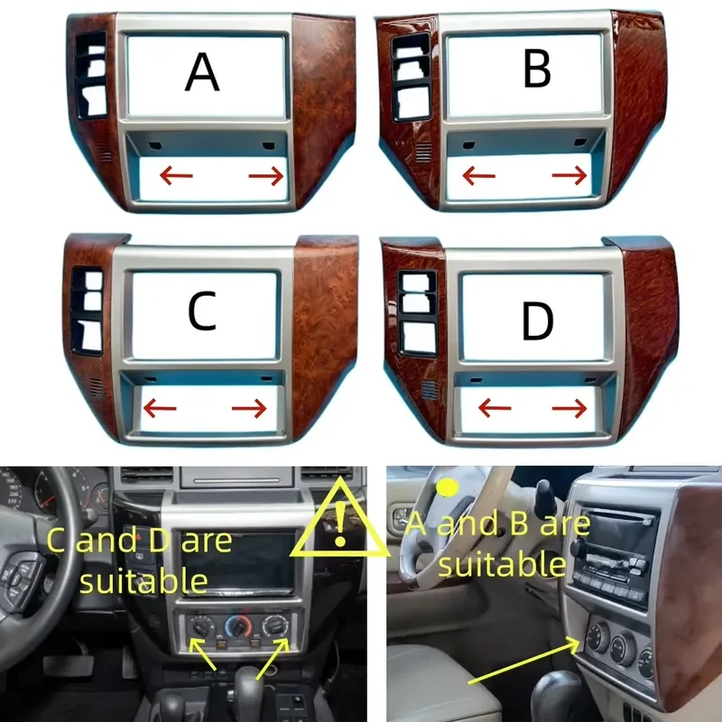 Car Center Control Panel For Nissan Patrol Y61 1997-2006 AC Outlet Audio DV Adjustment Dashboard Trim Replacement Auto