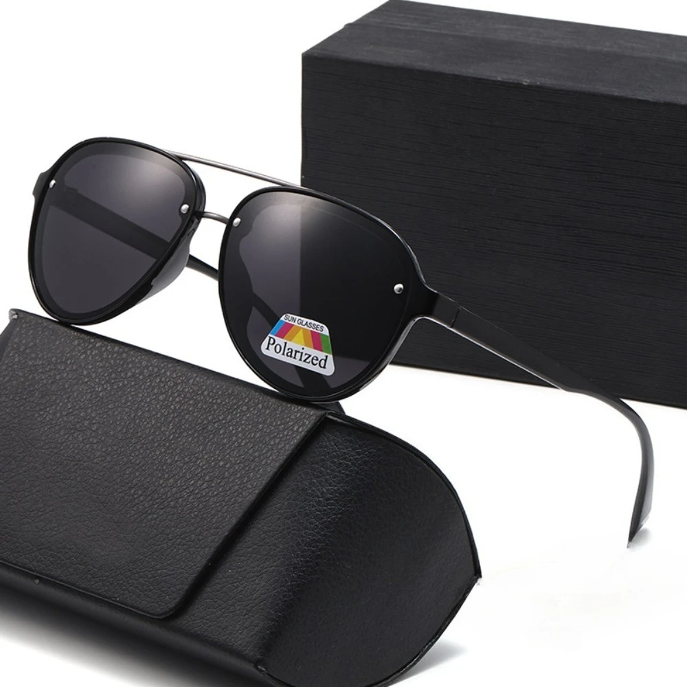 Lightweight Double Bridge Aviator Polarized Sunglasses UV400 Driving And Travel Sunglasses For Men And Women