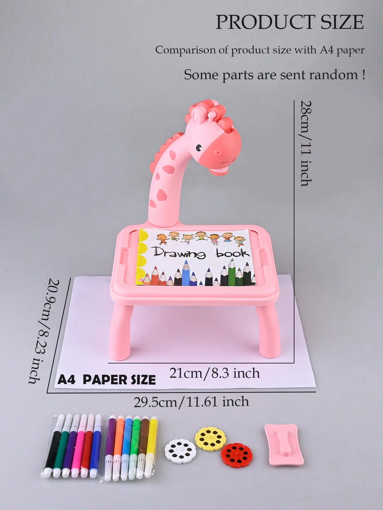Projection Drawing Board, Painting Table, Educational Multifunctional DIY Writing Board Toys with 12 Watercolor Pens